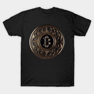 Just a Golden bitcoin Coin Ornament T-Shirt